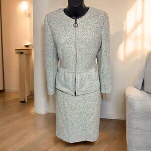 Akris Punto  Tweed Style Skirt Peplum‎ Jacket Suit